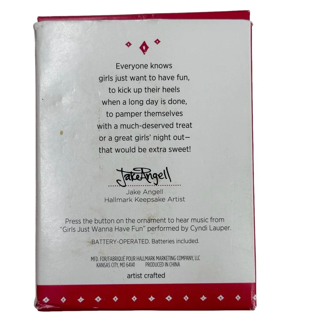 Girls Just Want To Have Fun By Cindi Lauper Hallmark Ornament‎ 2015 NIB
